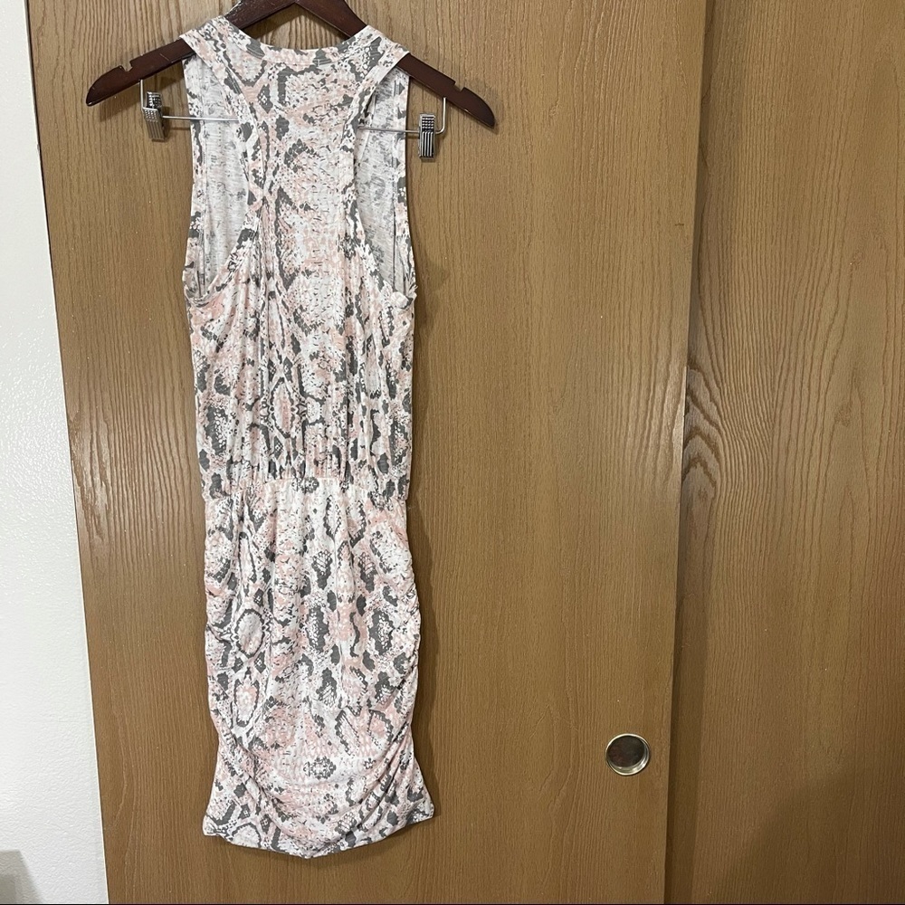 Sundry Ruched Tank Dress Python Print Racerback Sleeveless New - Picture 7 of 8
